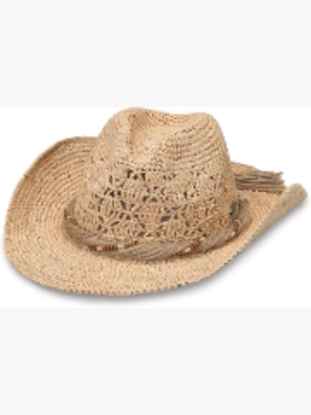 Natural Straw Cowboy Hat Wide Brim Adjustable Shapeable Sun Hat